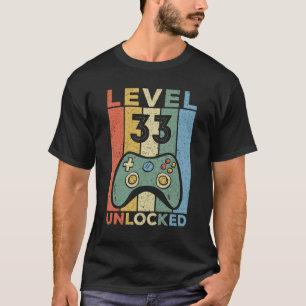 33 Year Old Gifts Men Gamer 33rd Birthday Gift T-Shirt