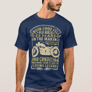 33 Years Old Biker Birthday Classic Vintage motorc T-Shirt