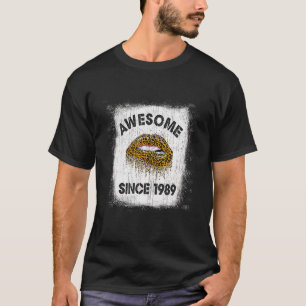 33 Years Old Birthday Awesome Since 1989 Leopard L T-Shirt