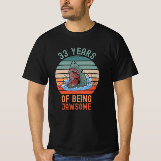 33 Years Old Gift JawSome 33th Birthday Shark T-Shirt