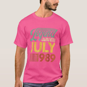 33 Years Old Gifts Legend Since July 1989 33th Bir T-Shirt