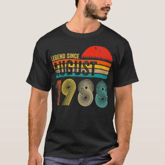 33 Years Old Retro Birthday Gift Legend Since Augu T-Shirt
