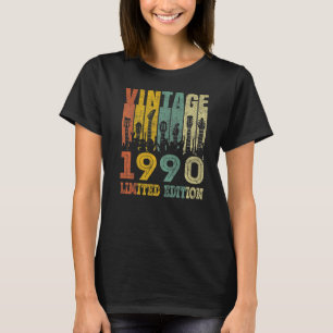 33 Years Old Vintage 1990 Guitar 33rd Birthday T-Shirt