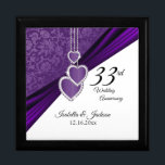 33rd  / 6th Amethyst Purple Anniversary Keepsake Gift Box<br><div class="desc">33rd / 6th Amethyst Purple Wedding Anniversary Keepsake Design Gift Box. ⭐This Product is 100% Customisable. Graphics and text can be deleted, moved, resized, changed around, rotated, etc... 99% of my designs in my store are done in layers. This makes it easy for you to resize and move the graphics...</div>