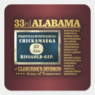 33rd Alabama Infantry (BA2) Square Sticker