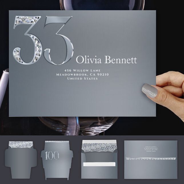 33rd Anniversary Diamond Number Thirty Three  Envelope (Creator Uploaded)