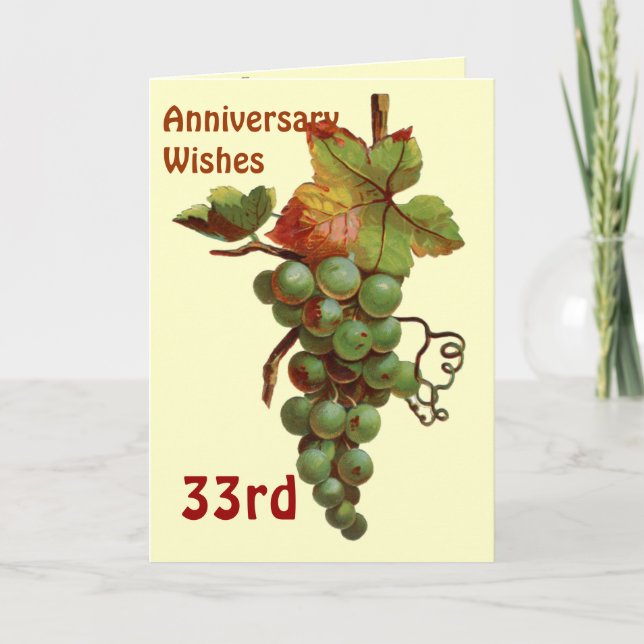 33rd Anniversary wishes, customiseable Card (Front)