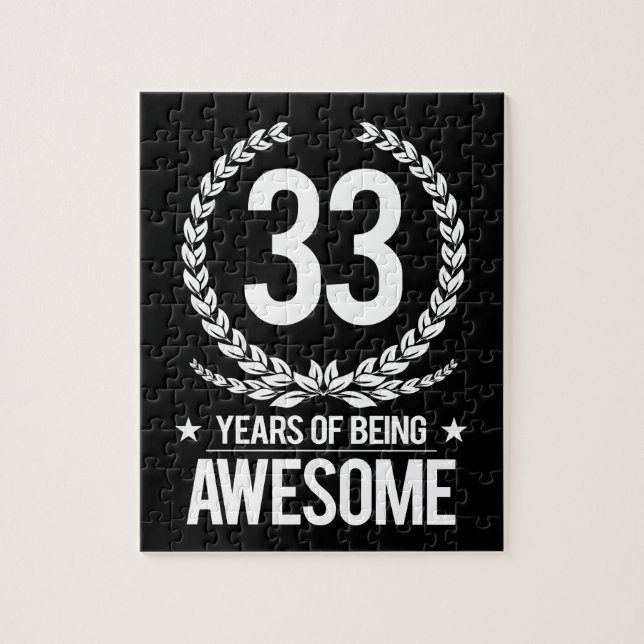 33rd Birthday (33 Years Of Being Awesome) Jigsaw Puzzle (Vertical)