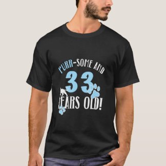 33rd Birthday 33 Years Old Cat Mum Cat Lover Birth T-Shirt
