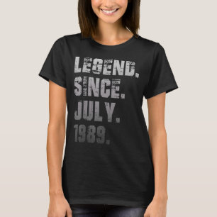 33rd Birthday  33 Years Old Legend Since July 1989 T-Shirt