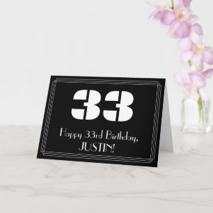 33rd Birthday: Art Deco Inspired Look "33" & Name Card