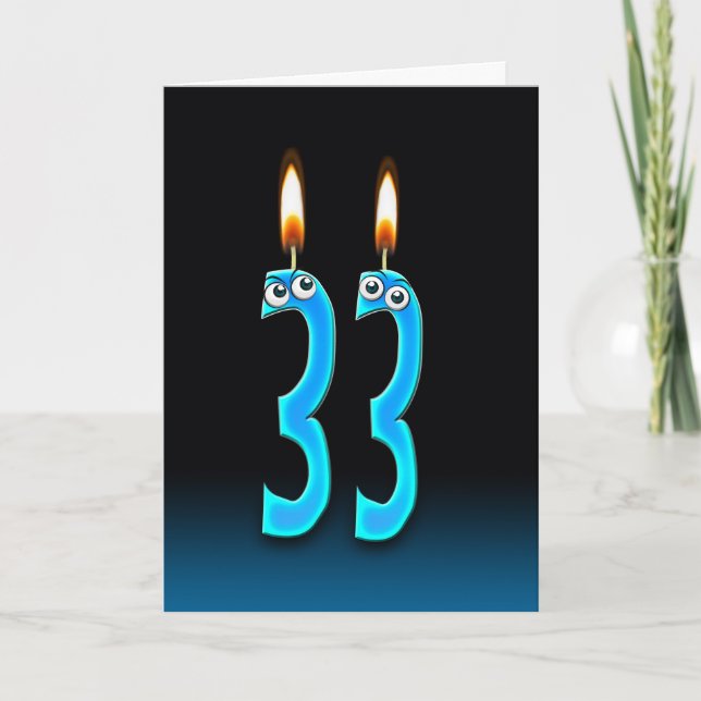 33rd Birthday Candles Card (Front)