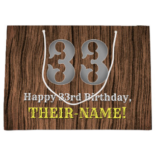 33rd Birthday: Country Western Inspired Look, Name Large Gift Bag