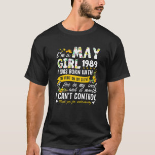 33rd Birthday Floral Girl Limited Edition May 1989 T-Shirt