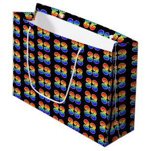 33rd Birthday: Fun Rainbow Event Number 33 Pattern Large Gift Bag