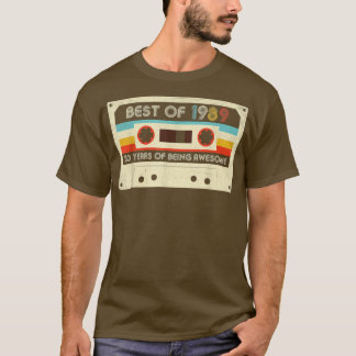 33rd Birthday Gifts Retro Vintage Best Of 1989 Cas T-Shirt