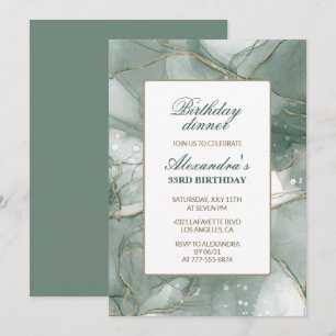 33rd birthday invitation Birthday dinner Green