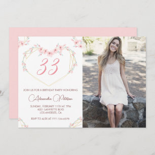 33rd birthday invitation Photo Elegant Boho