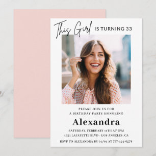 33rd birthday invitation Photo Elegant Woman