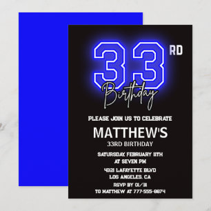 33rd birthday invitations men birthday