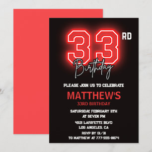 33rd birthday invitations men birthday