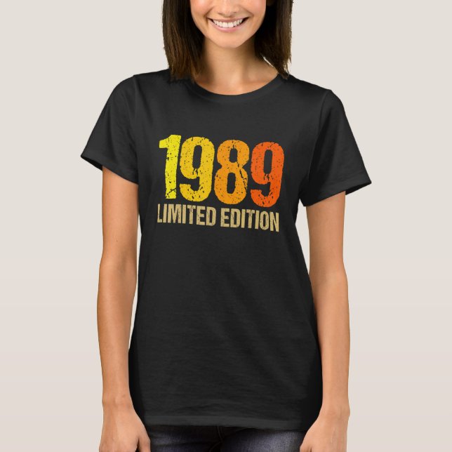 33rd Birthday Ladies Mens 33 Years 1989  Gift 9 T-Shirt (Front)