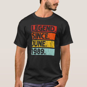 33rd Birthday Legend Since June 1989 33 Years Old T-Shirt