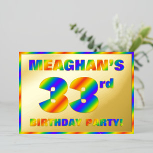33rd Birthday Party — Fun, Rainbow Spectrum “33”