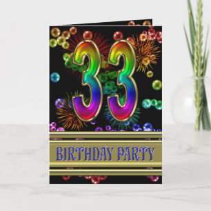 33rd Birthday party Invitation