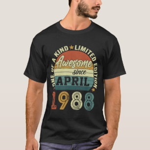 33rd Birthday Vintage Awesome Since April 1988 T-Shirt