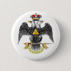 33rd Degree Scottish Rite Black Eagle 6 Cm Round Badge