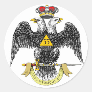 33rd Degree Scottish Rite Black Eagle Classic Round Sticker