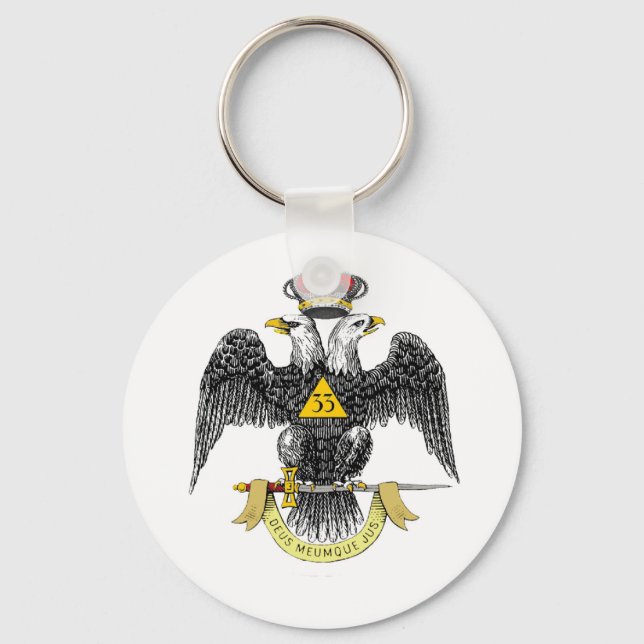 33rd Degree Scottish Rite Black Eagle Key Ring (Front)