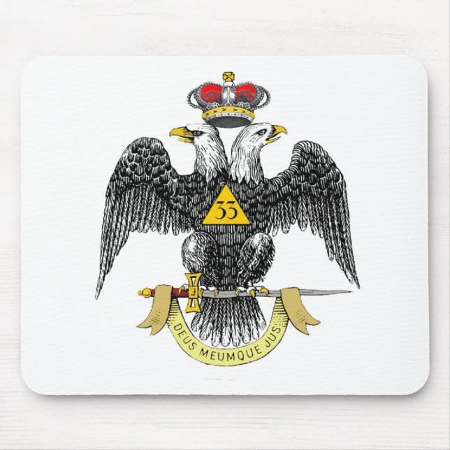 33rd Degree Scottish Rite Black Eagle Mouse Mat (Front)