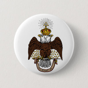 33rd Degree Scottish Rite Brown Eagle 6 Cm Round Badge