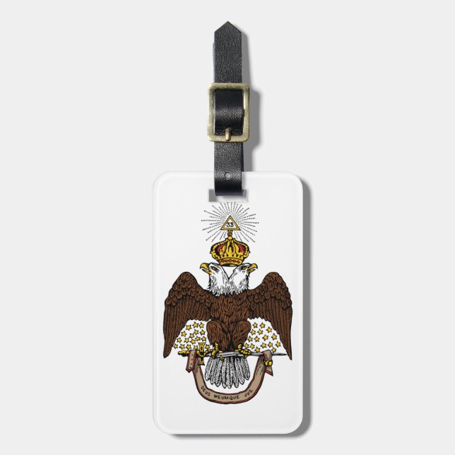 33rd Degree Scottish Rite Brown Eagle Luggage Tag (Front Vertical)