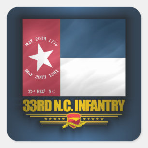 33rd North Carolina Infantry Square Sticker
