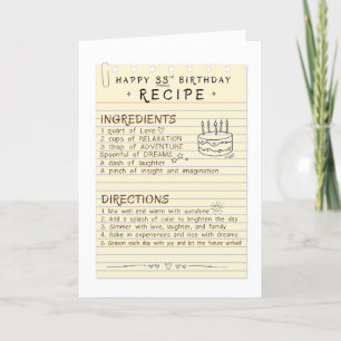 33rd Recipe for Joyful Celebrations Birthday Card
