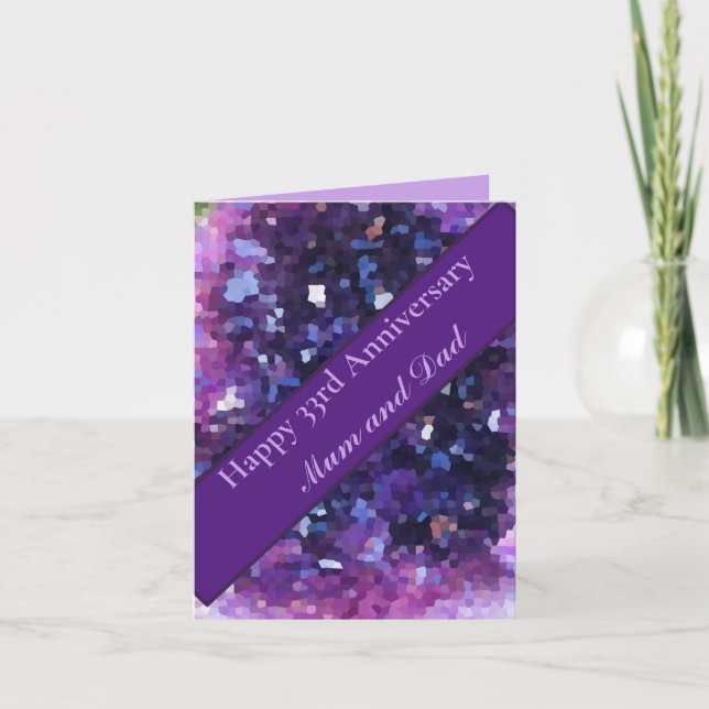 33rd Wedding Anniversary editable     Card (Front)