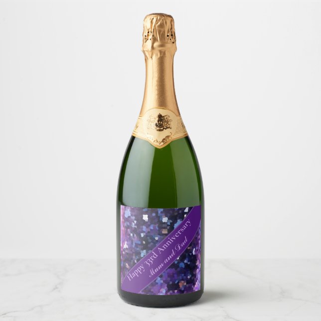 33rd Wedding Anniversary editable    Sparkling Wine Label (Front)