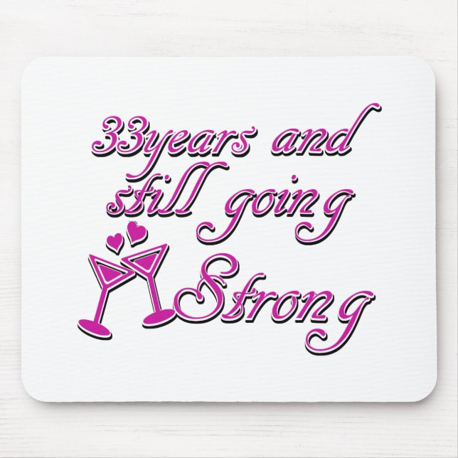 33rd wedding anniversary mouse mat (Front)