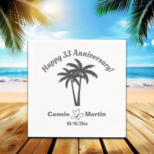 33rd Wedding Anniversary Palm Trees Napkin