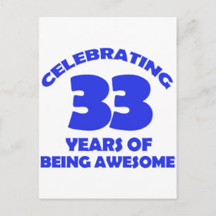 33RD year old designs Postcard