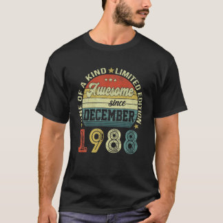 33Th Birthday Decoration Vintage Awesome Since Dec T-Shirt