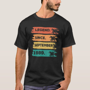 33th Birthday Retro Vintage Legend Since September T-Shirt