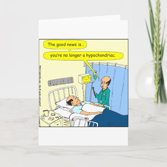348 No longer a hypochondriac colour cartoon Card (Front)