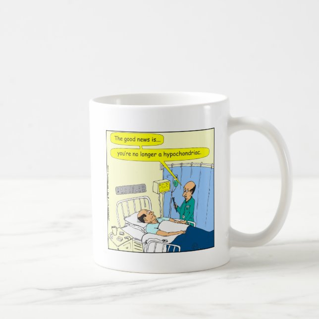 348 No longer a hypochondriac colour cartoon Coffee Mug (Right)