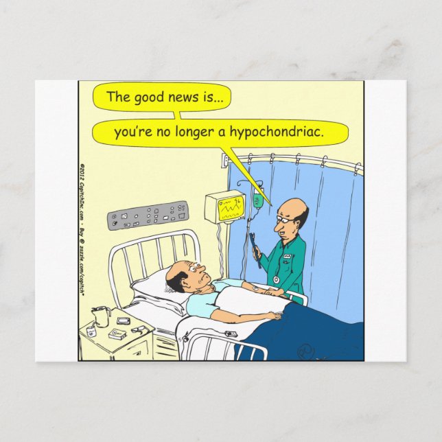 348 No longer a hypochondriac colour cartoon Postcard (Front)