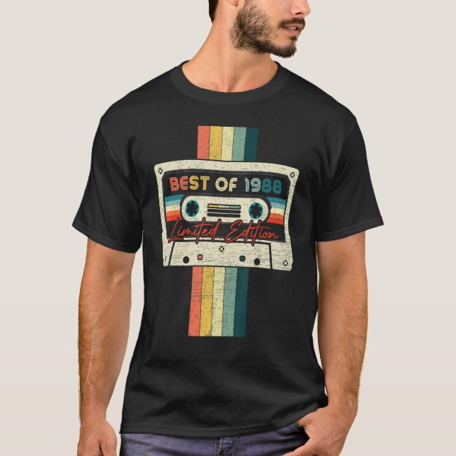 34 Birthday  Best Of 1988 Cassette Tape T-Shirt (Front)