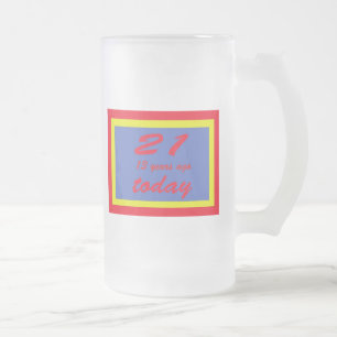 34 birthday frosted glass beer mug